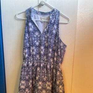 Maison Jules Blue and White patterned Sleeveless Dress